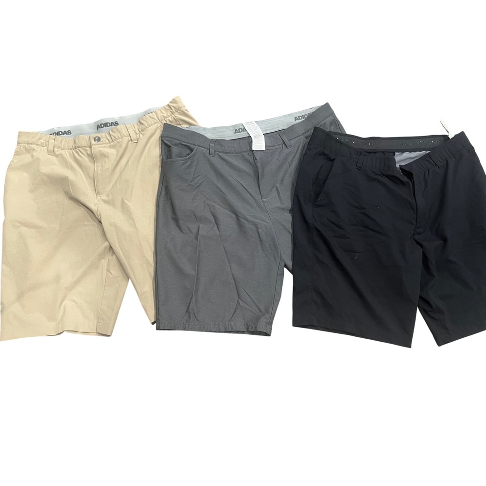 Adidas Under Armour Mens Golf Shorts Bundle Sz 38 Khaki Grey Black Performance